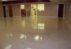 Shiney Tile Floor after Strip, Seal and Waxing